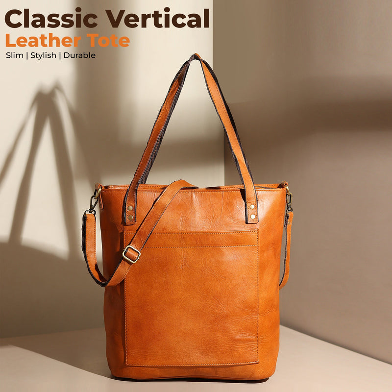 Classic Vertical Leather Tote