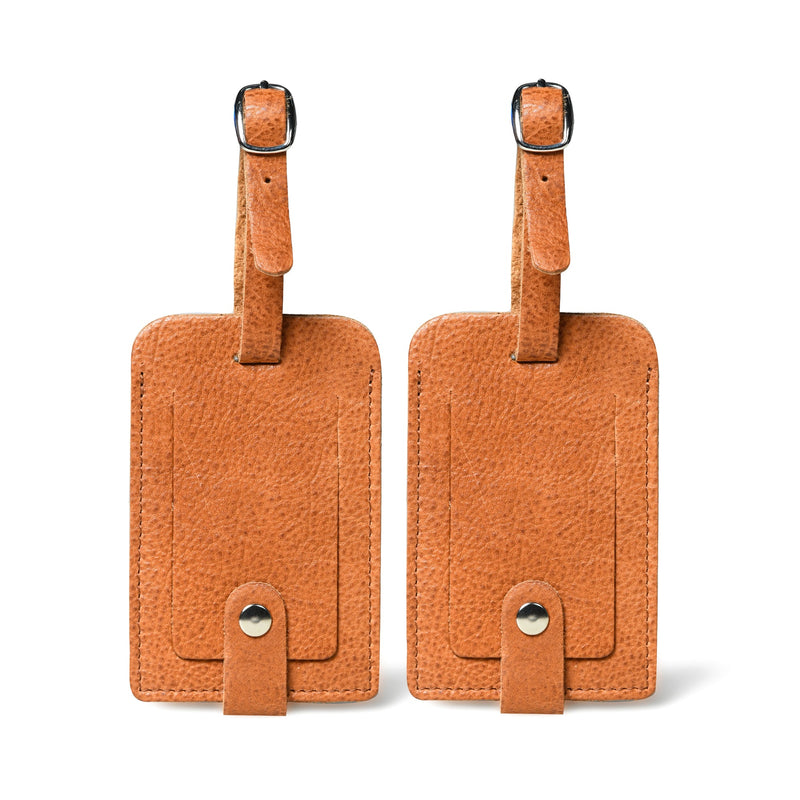 Tan Leather Luggage Tags Set
