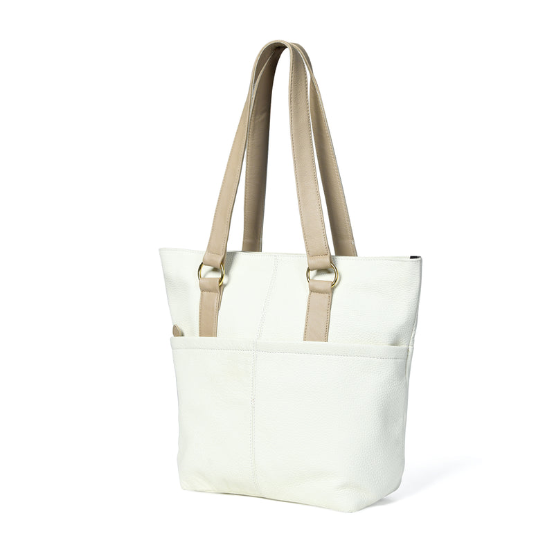 The Ivory Leather Tote