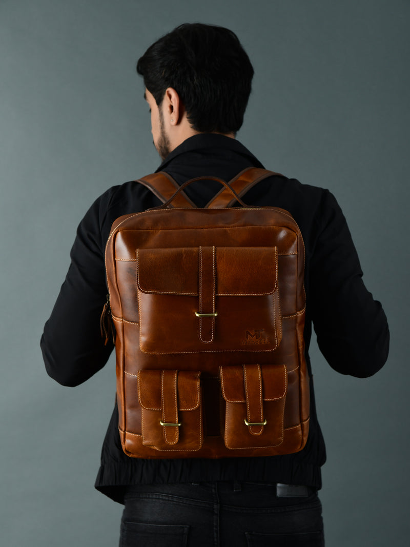 Tan Portland Laptop Backpack