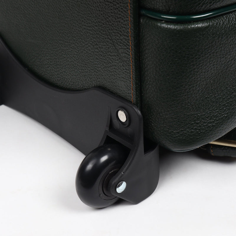 Green Trolley Leather Backpack