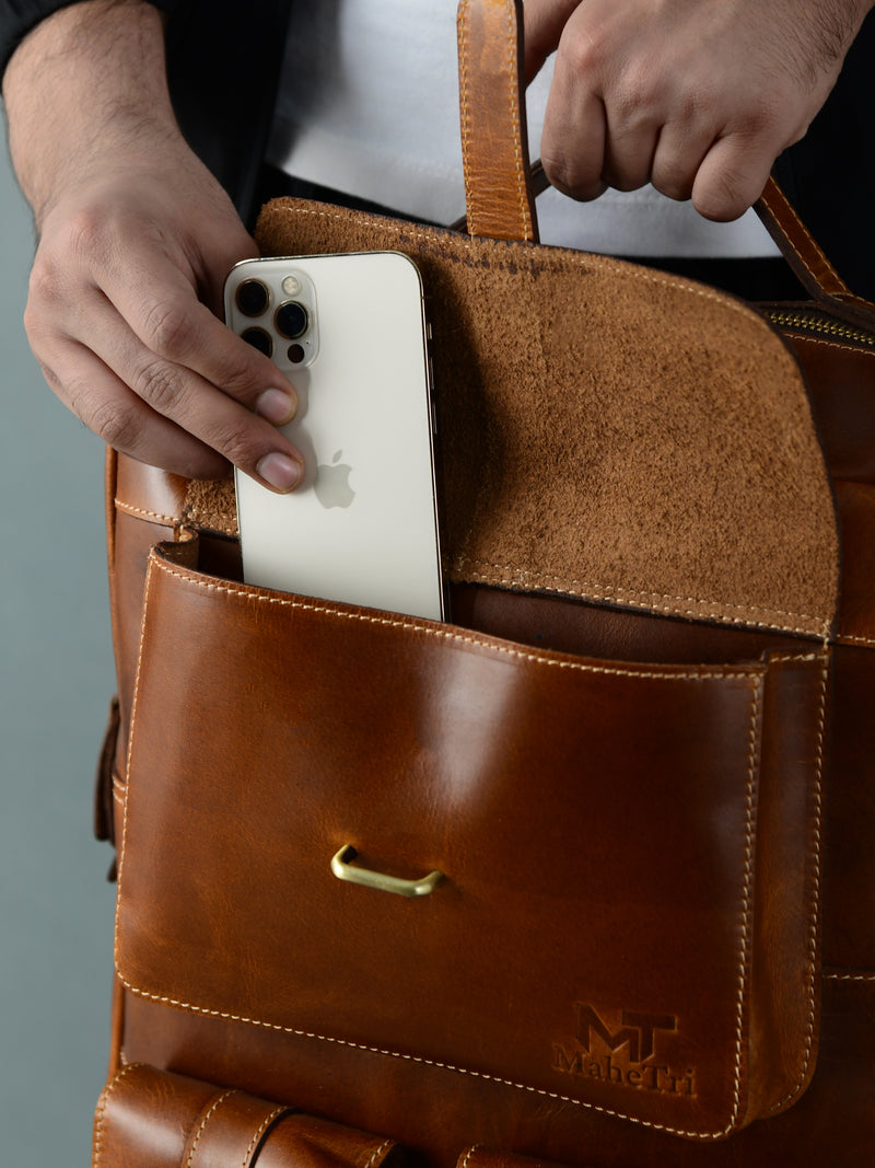 Tan Portland Laptop Backpack