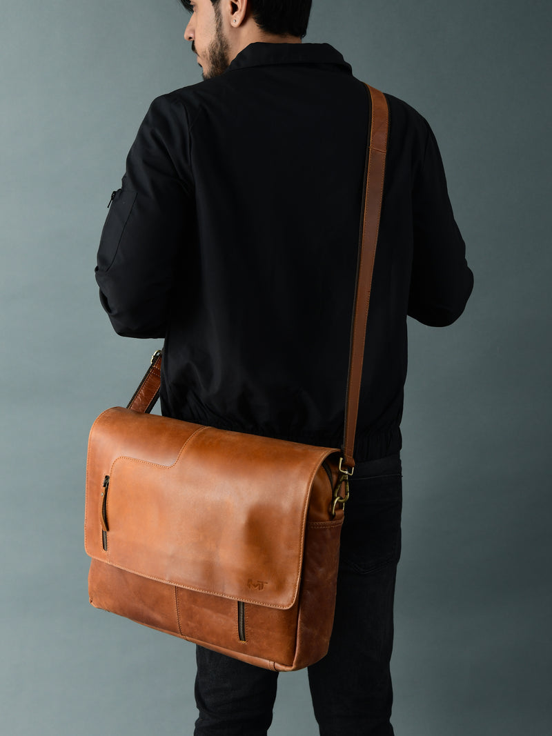 Wilson Tan Leather Crossbody Bag