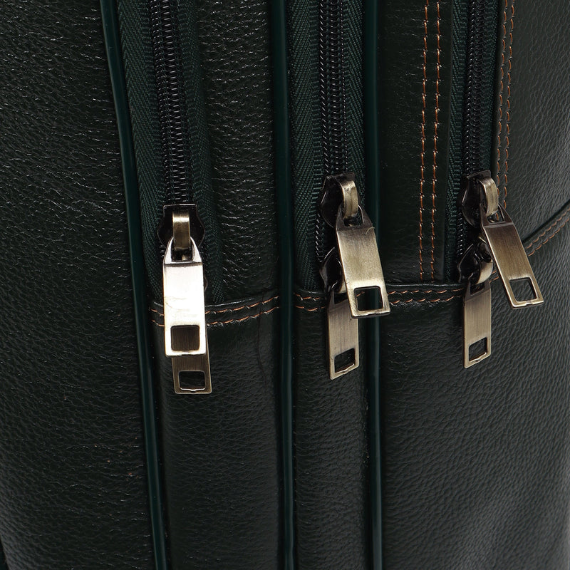 Green Trolley Leather Backpack