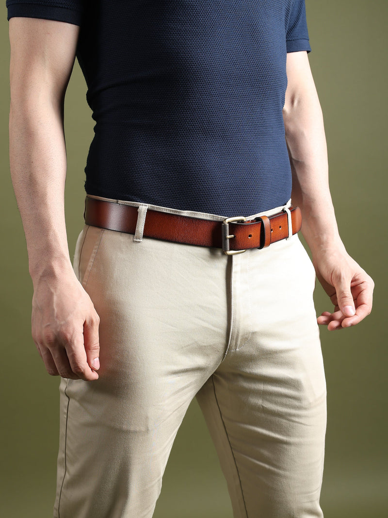 Classic Mocha Brown Leather Belt