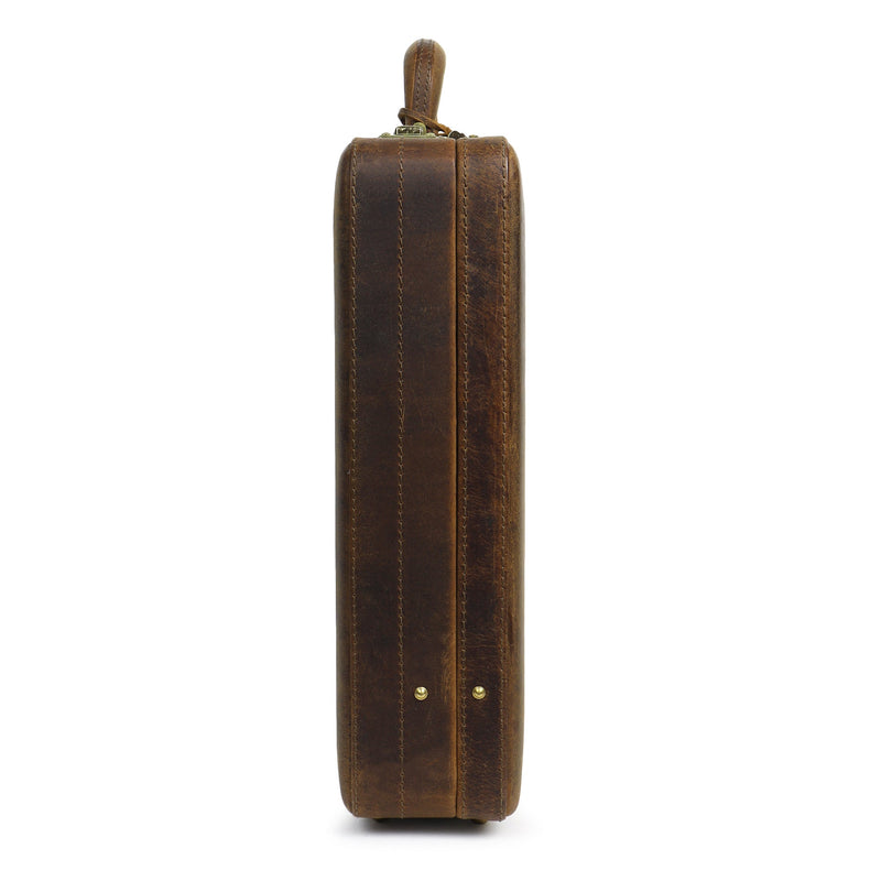 Hunter Leather Office Travel Suitcase