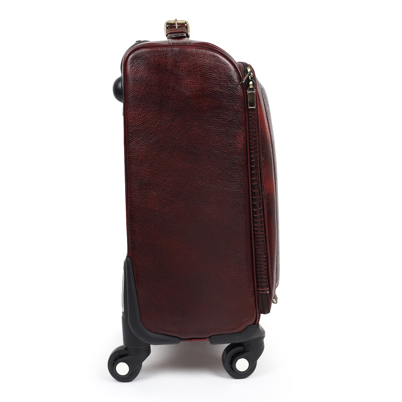 Horizon Leather Trolley Suitcase, Brown