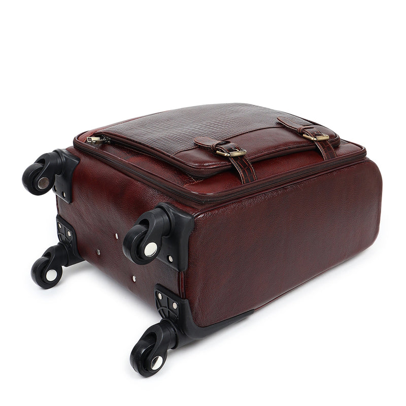 Horizon Leather Trolley Suitcase, Brown
