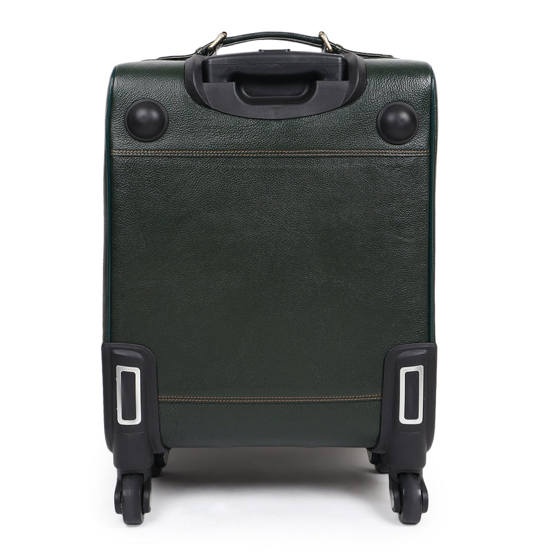 Horizon Leather Trolley Suitcase, Green