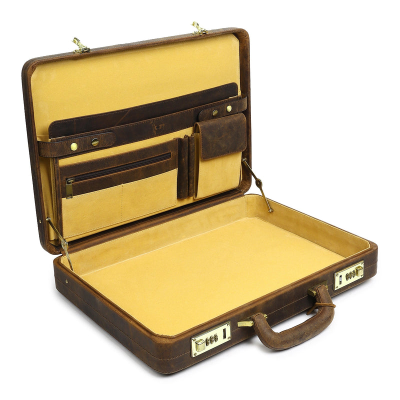 Hunter Leather Office Travel Suitcase