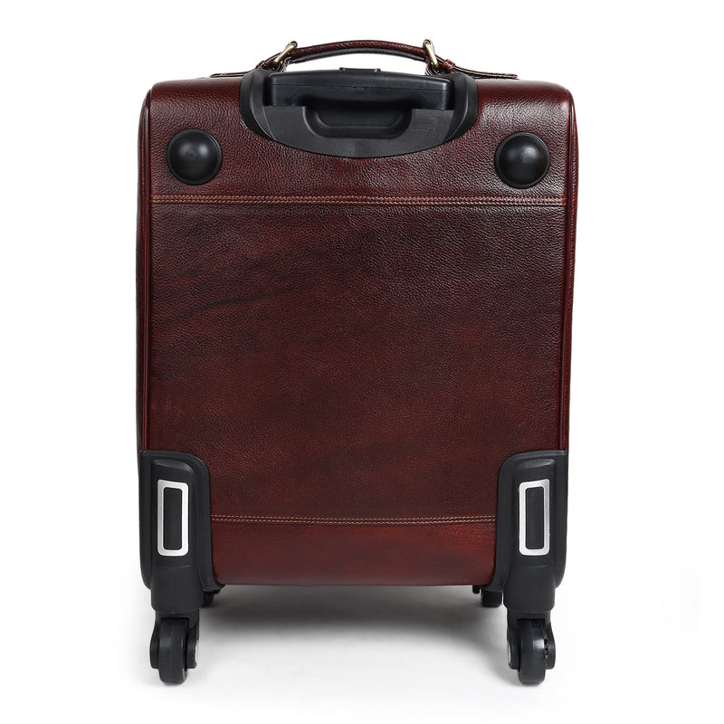 Horizon Leather Trolley Suitcase, Brown