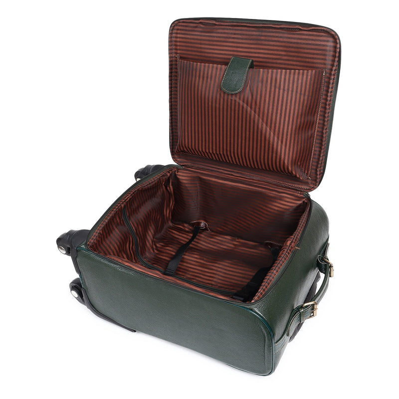 Horizon Leather Trolley Suitcase, Green