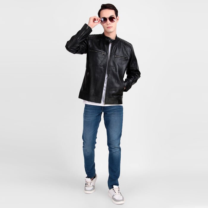 Heritage Classic Black Leather Jacket