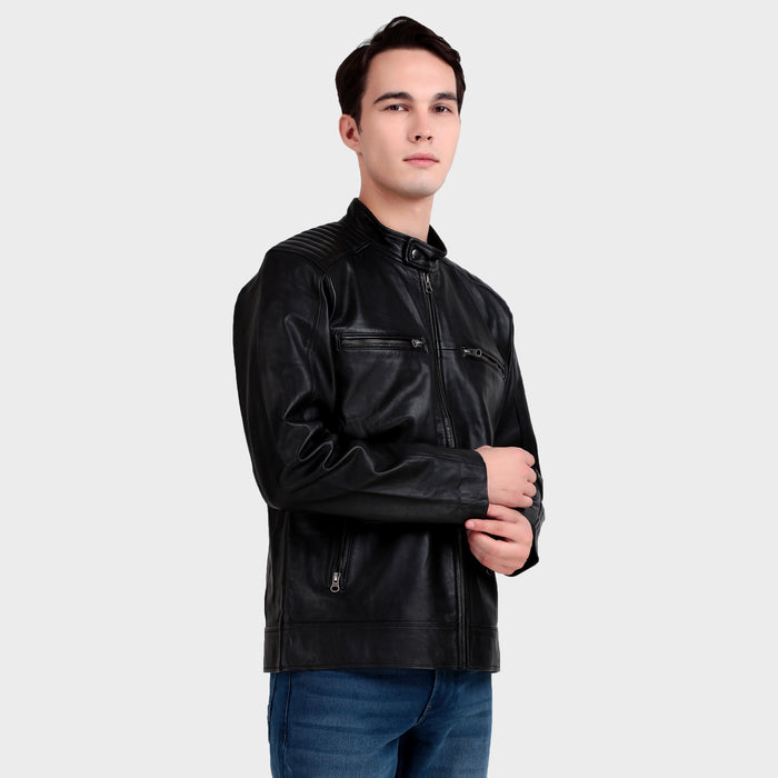 Heritage Classic Black Leather Jacket