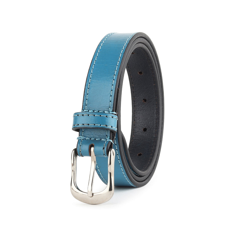 Women's Slim Leather Belt-Blue