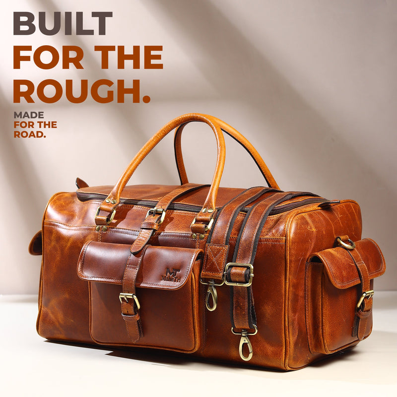 Berlin Leather Weekender Duffle Bag