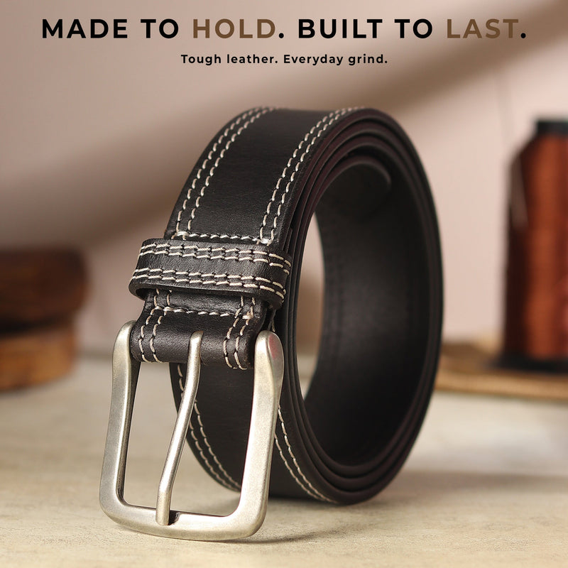 Midnight Ranger Black Leather Belt