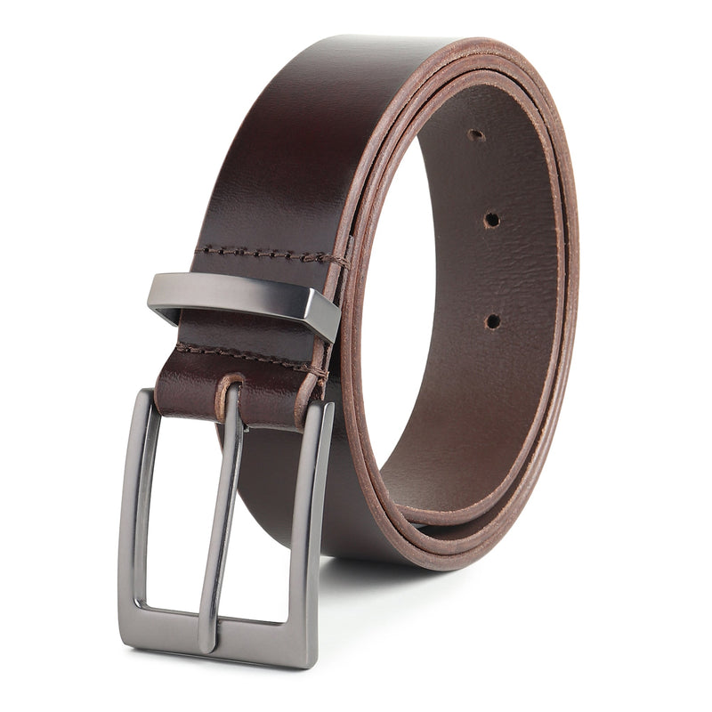 Classic Merlot Slim Leather Belt