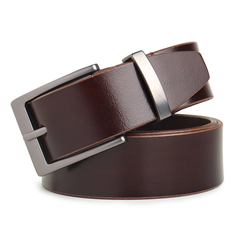 Classic Merlot Slim Leather Belt
