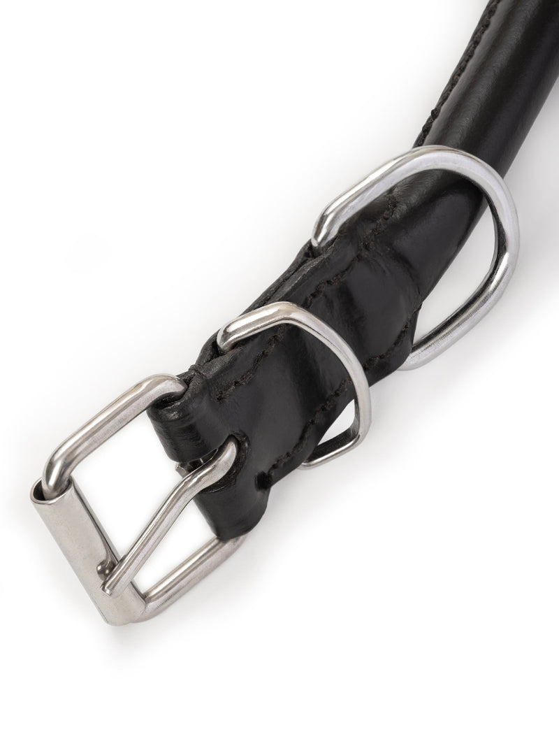 Collier pour chien en cuir roulé
