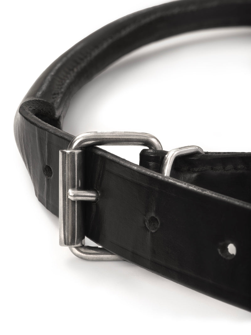 Collier pour chien en cuir roulé