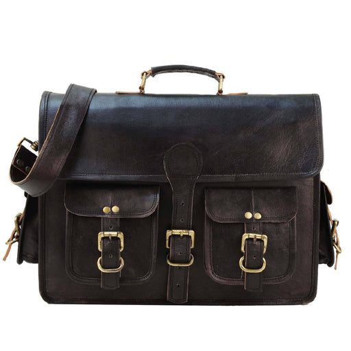 Black Leather Laptop Messenger Bags