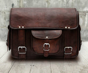 black leather messenger bag for men